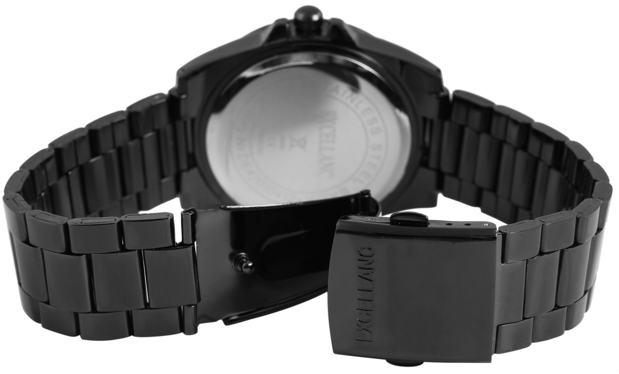 EXCELLANC Quarzuhr mit Metallarmband und Kristallbesatz, Damenuhr Metall