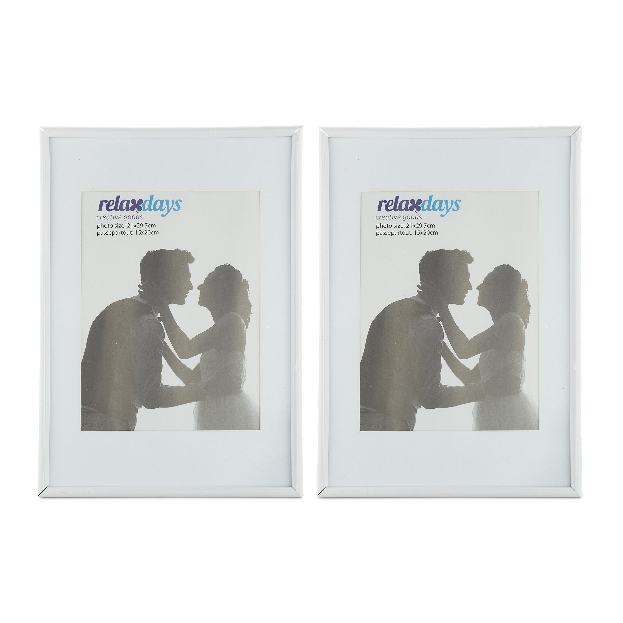 relaxdays Bilderrahmen 2er Set A4, Weiß günstig online kaufen