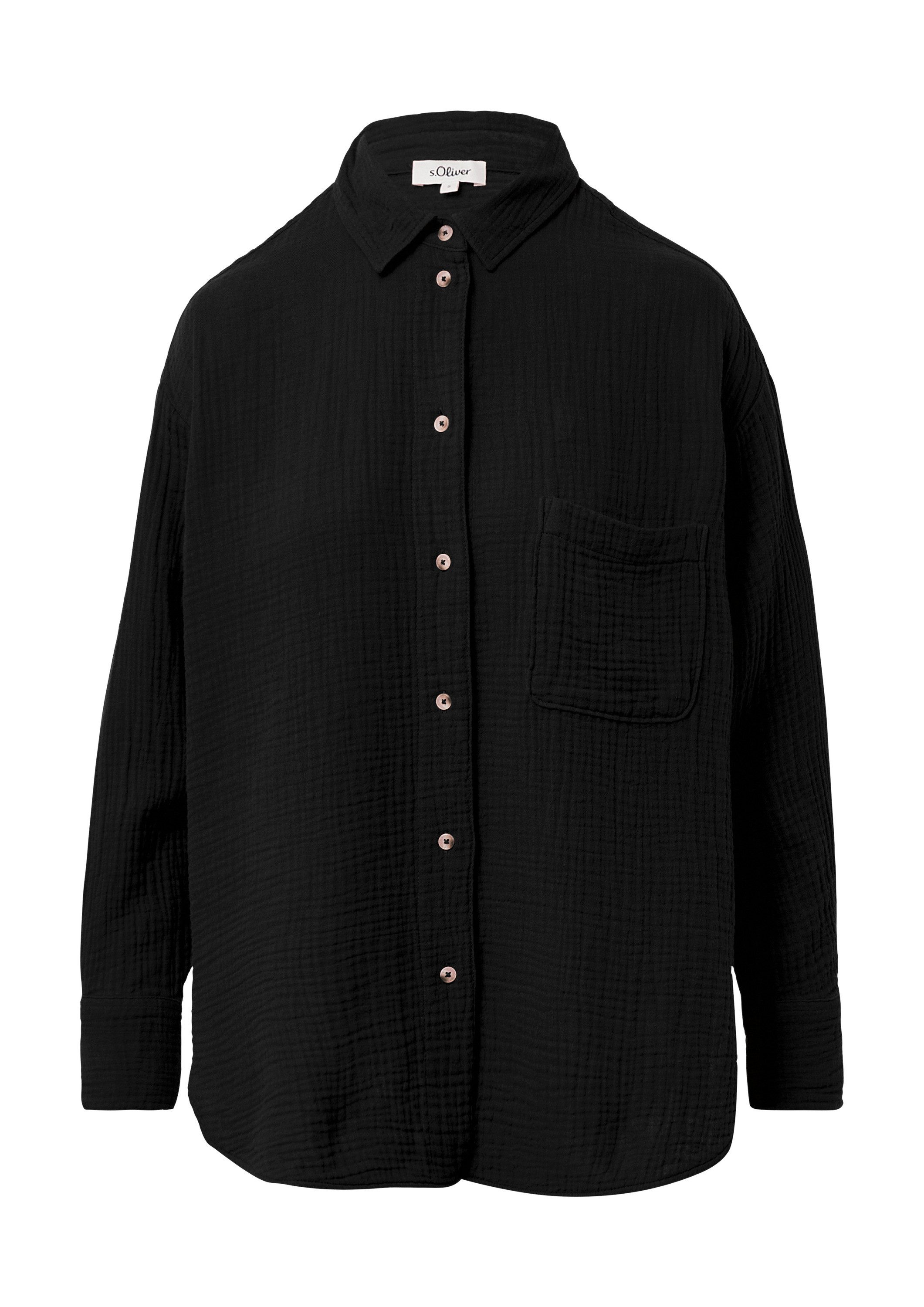 s.Oliver Langarmbluse Bluse Oversized Bluse aus Musselin günstig online kaufen