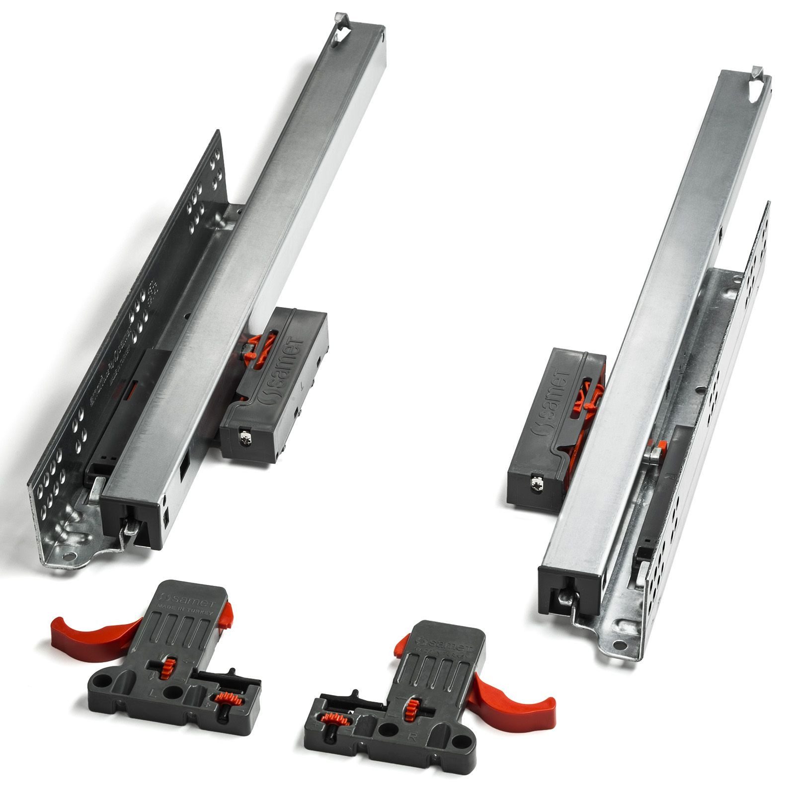 SO-TECH® Auszug Unterflurführung 40 kg 250 - 600 mm UV4-40-K2D-PP Push-Open, SmartSlide, Nenntiefe 550 mm