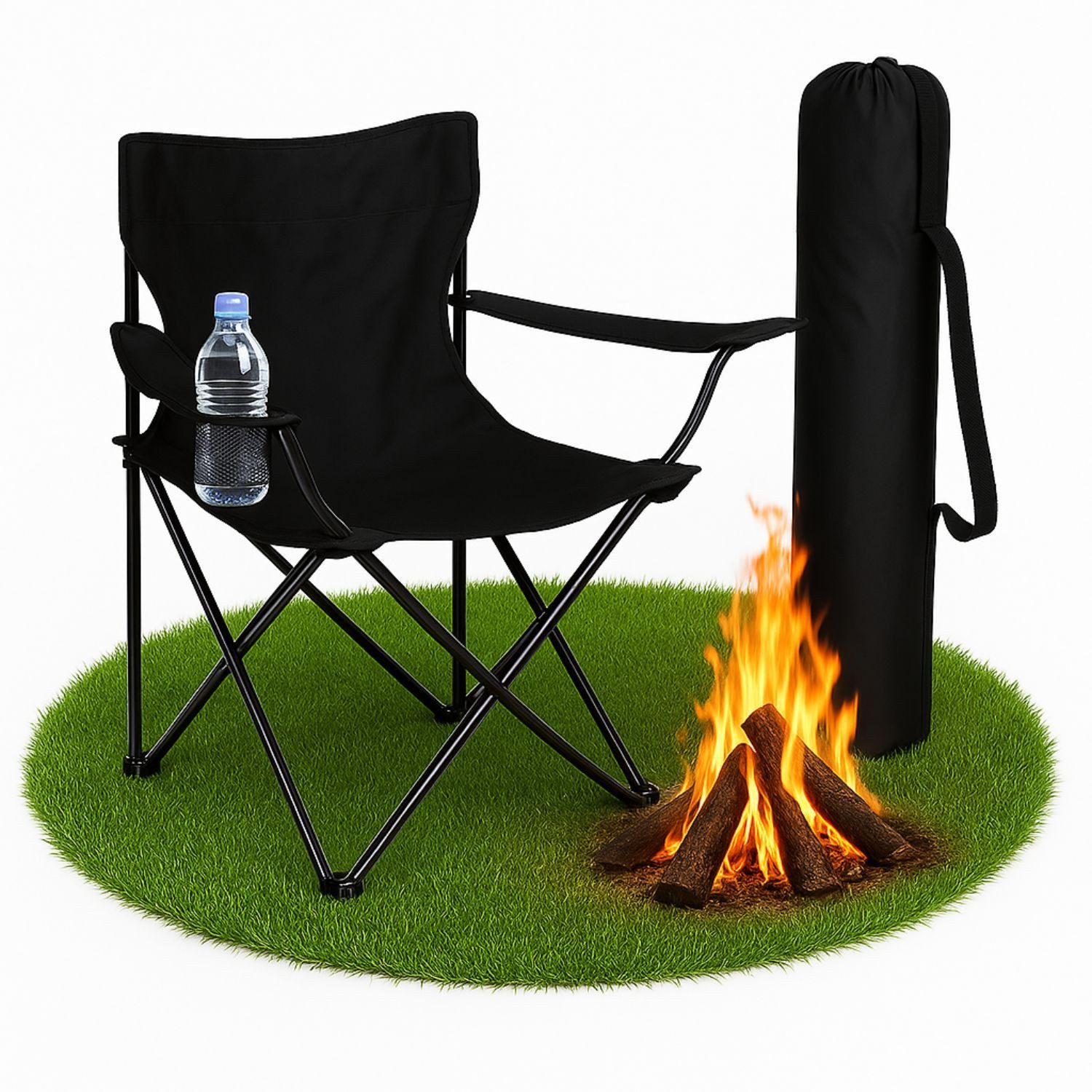 Coemo Gartenstuhl, faltbarer Campingstuhl Schwarz mit günstig online kaufen