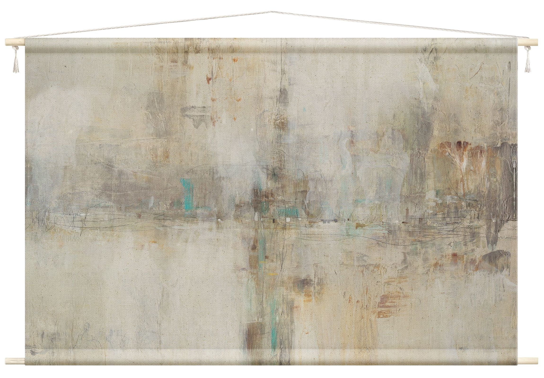 Bilderdepot24 Wandteppich modern Abstrakt Shabby grau, rechteckig, Höhe: 2.6 mm, großes Wandbild aus Natur-Baumwolle Wandbehang Stoffbild Tuch Wollseil