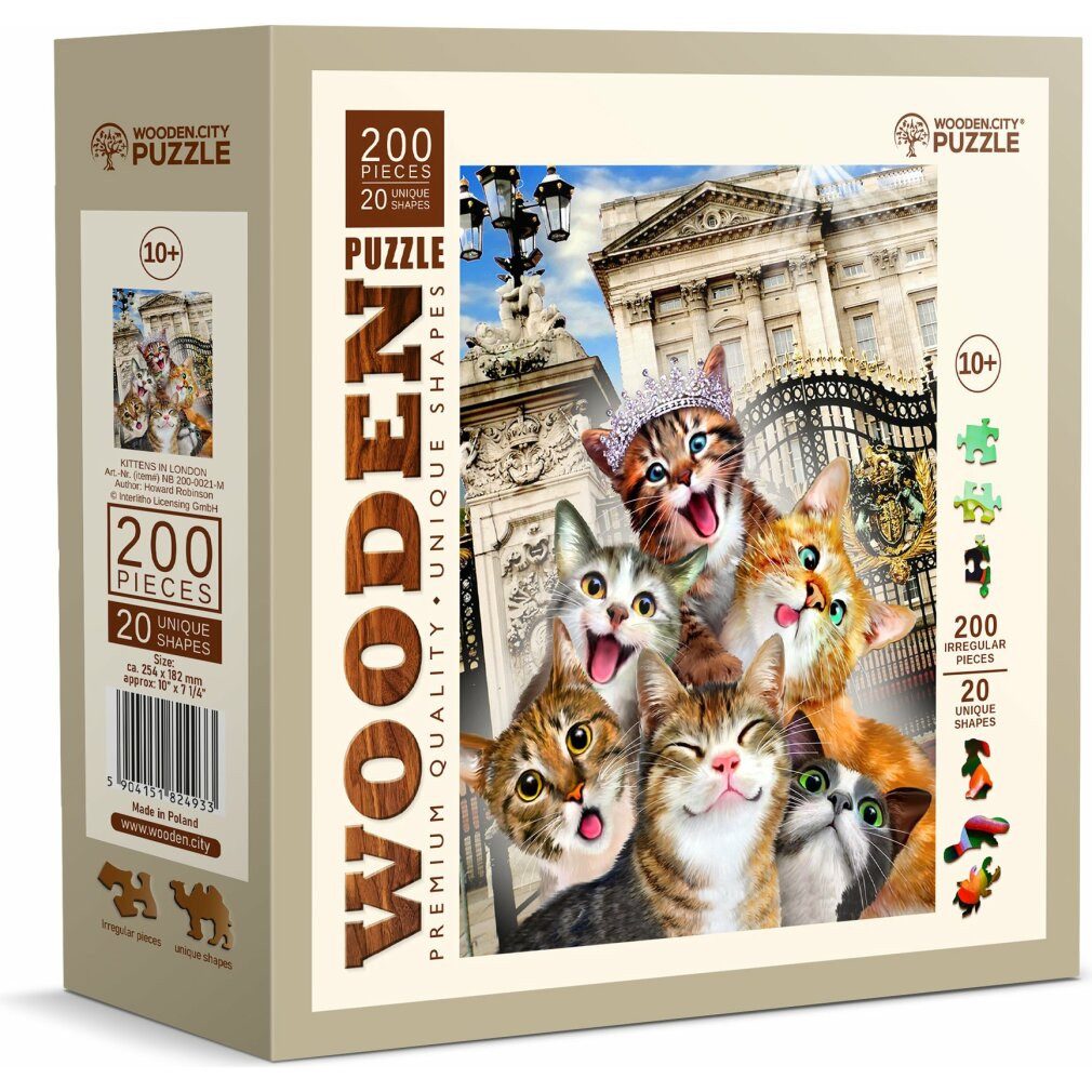 Wooden City Puzzle Holzpuzzle Pferde in London 200 Teile, Puzzleteile