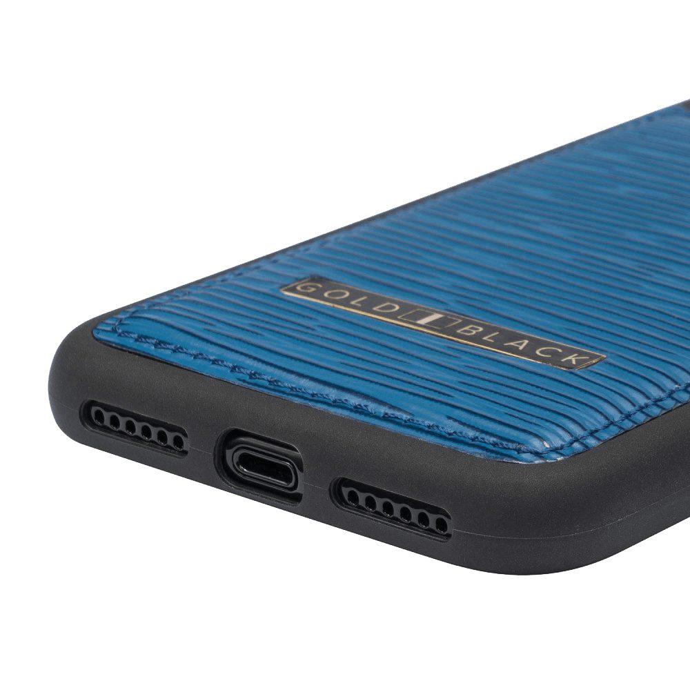 GOLDBLACK Handyhülle GOLDBLACK iPHONE 11 PRO LEDERHÜLLE UNICO-Prägung BLAU