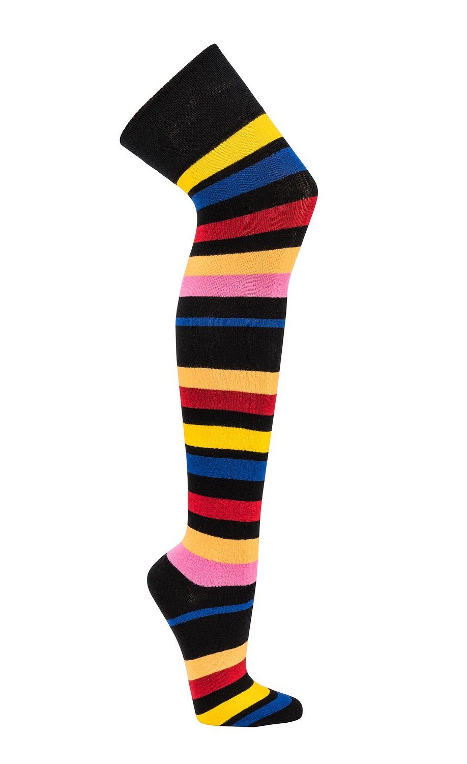 Socks 4 Fun Overknees Paar) size Fun one over bunt (1-Paar, socks" "knee Socks Overknees 4 1