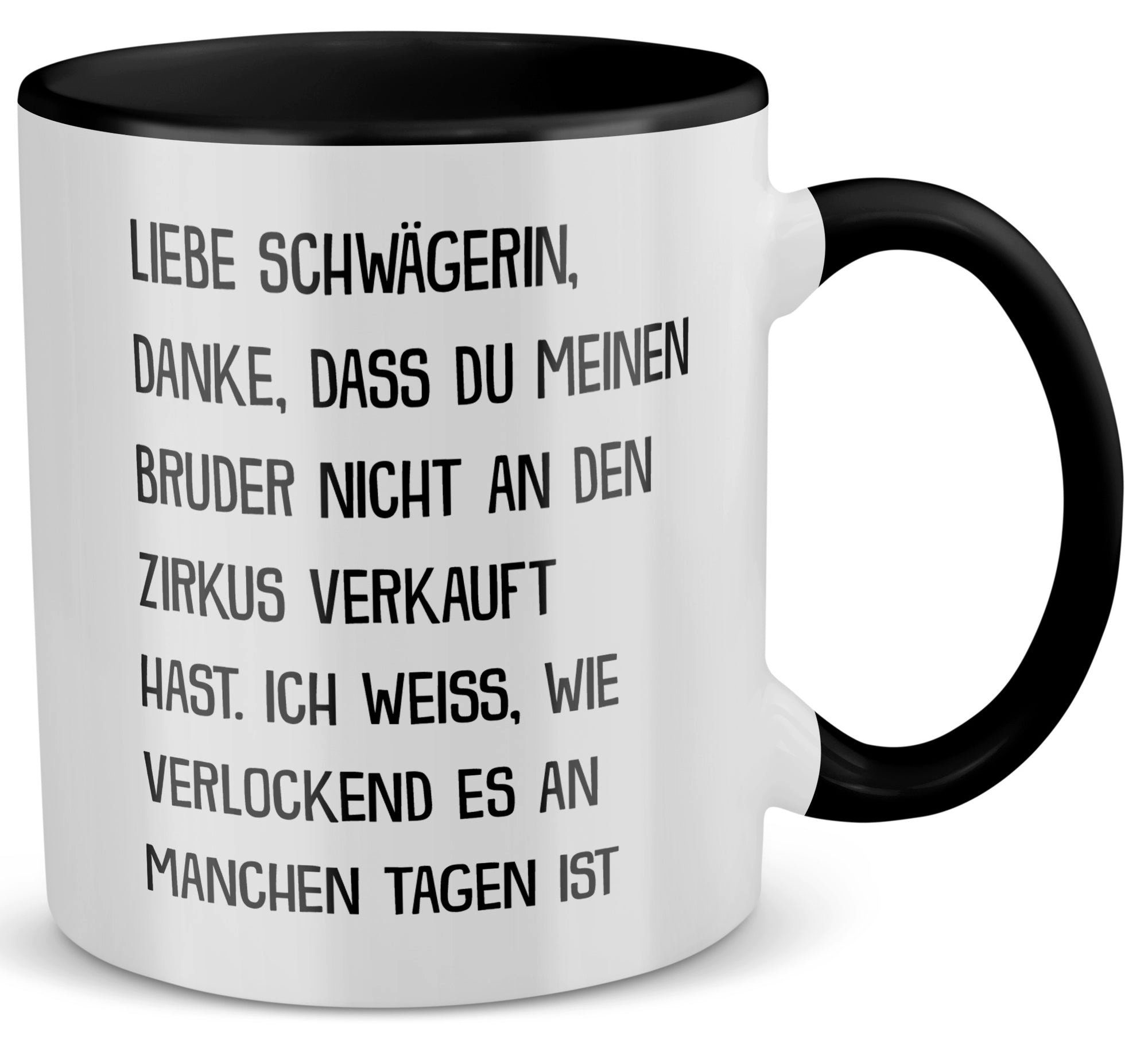 22Feels Tasse Schwägerin Geschenk Hochzeit Weihnachten Geburtstag -Mein Bruder-, Keramik, Made in Germany, Spülmaschinenfest, Zweifarbig