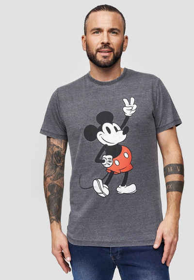 Recovered T-Shirt Disney Mickey Peace Pose GOTS zertifizierte Bio-Baumwolle