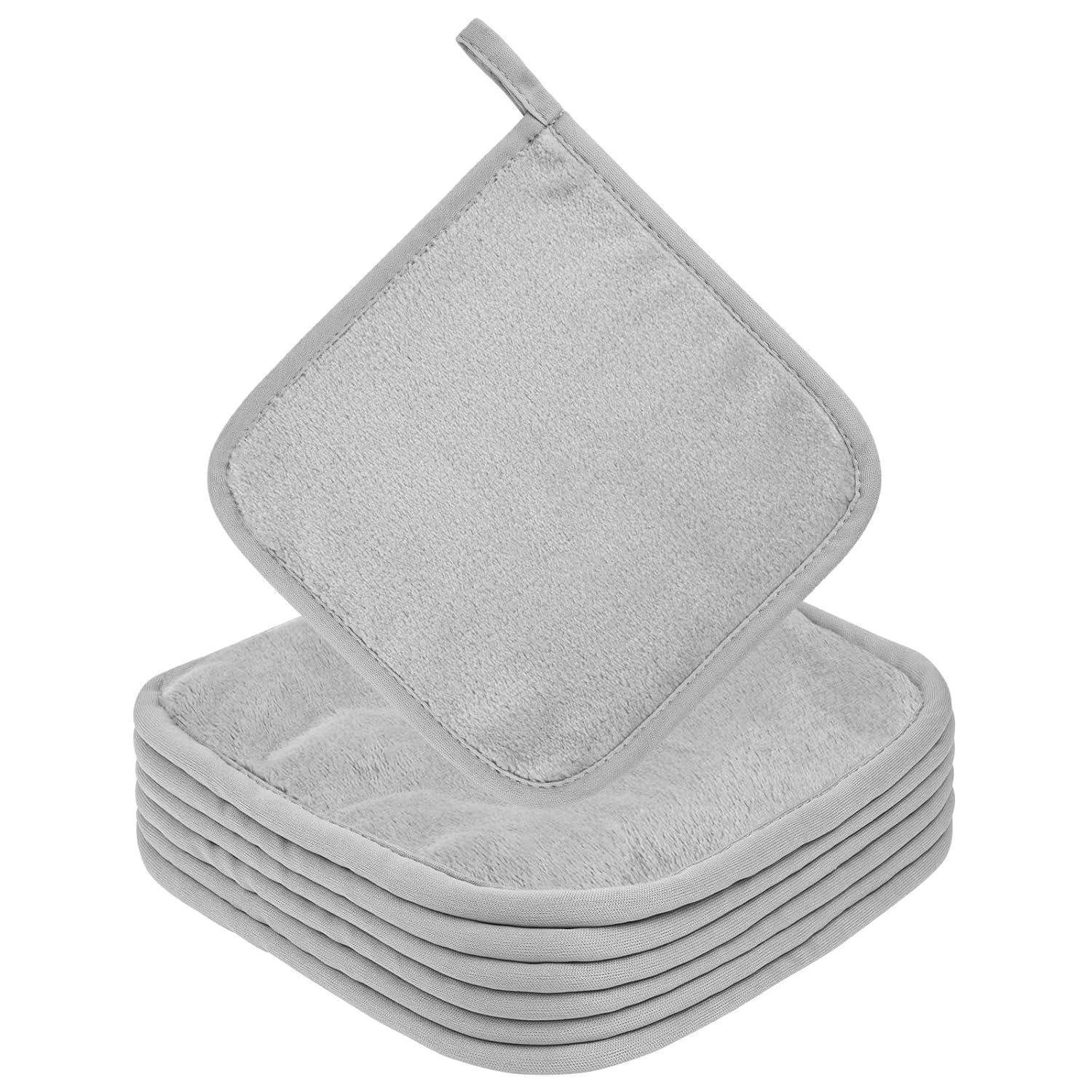 LuxusKollektion Gesichtsreinigungstücher Abschminktuch 6 Stück Mikrofaser 20x20cm wiederverwendbar Grau