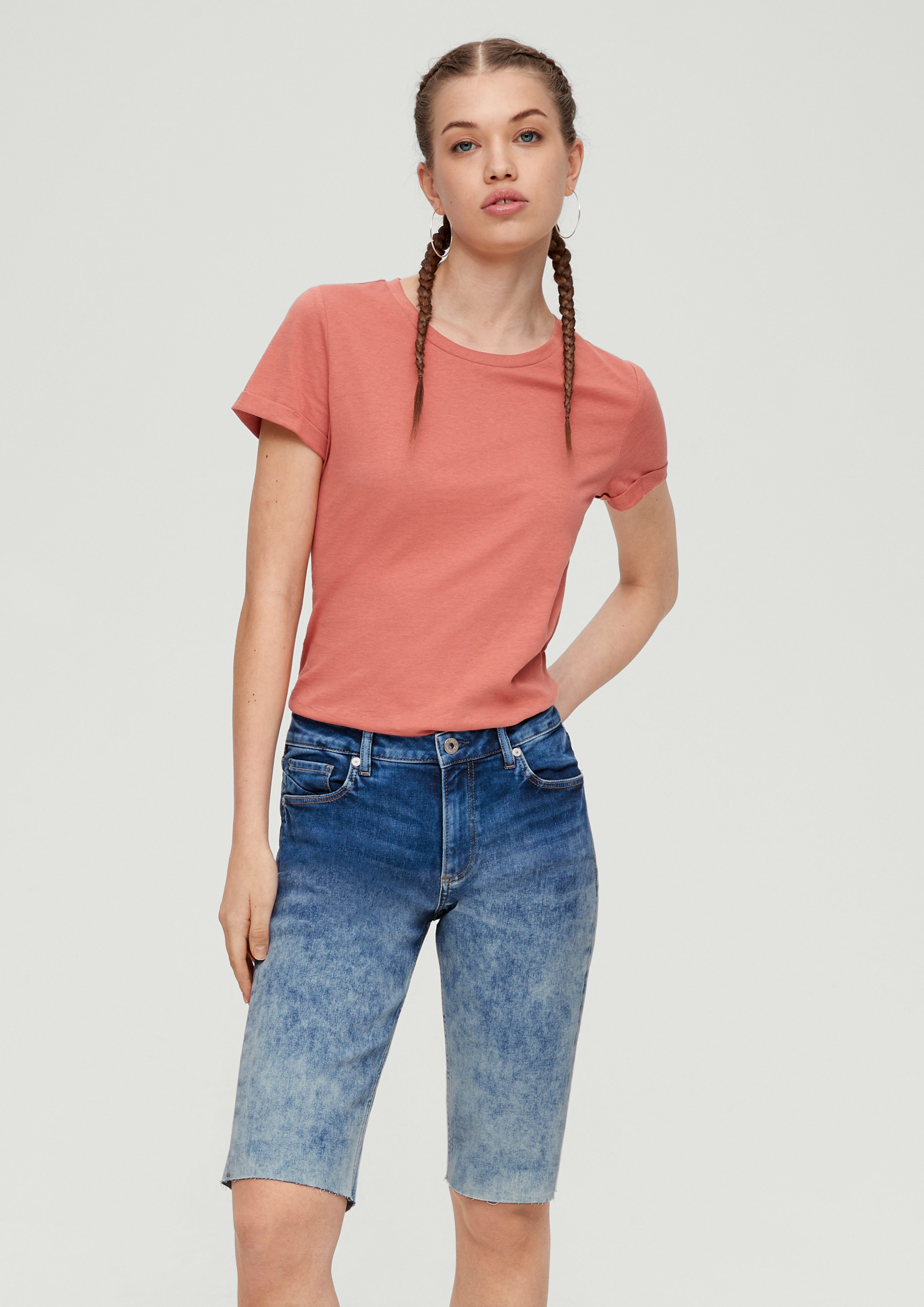 Jeansshorts Bermuda-Jeans Catie / Slim Fit / Mid Rise / Slim Leg