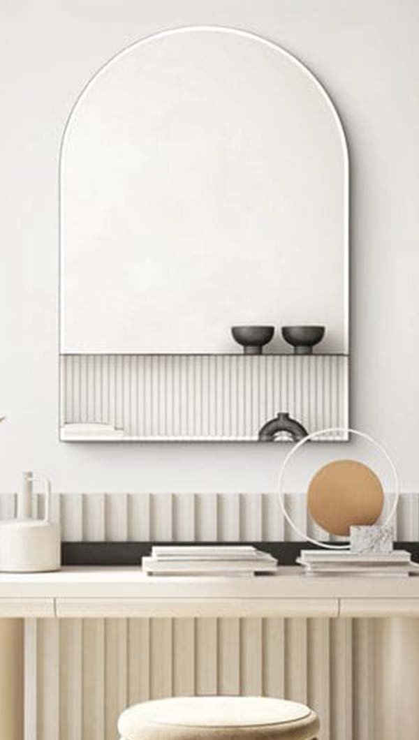 LEVOO Wandspiegel LEVOO Carina Spiegel Asymmetrischer getönter Wandspiegel, Designerspiegel (40 x 70 x 2,2 cm)