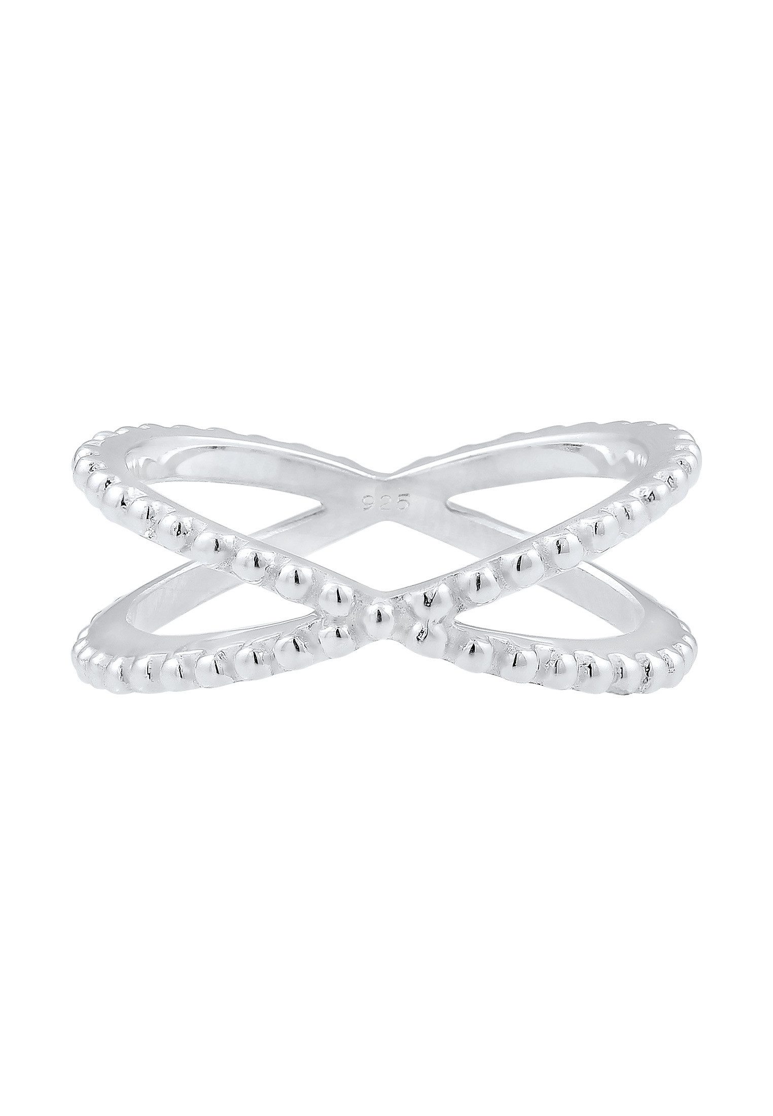 Elli Fingerring Wickelring Criss Cross Kugel 25 Silber, Kugel günstig online kaufen