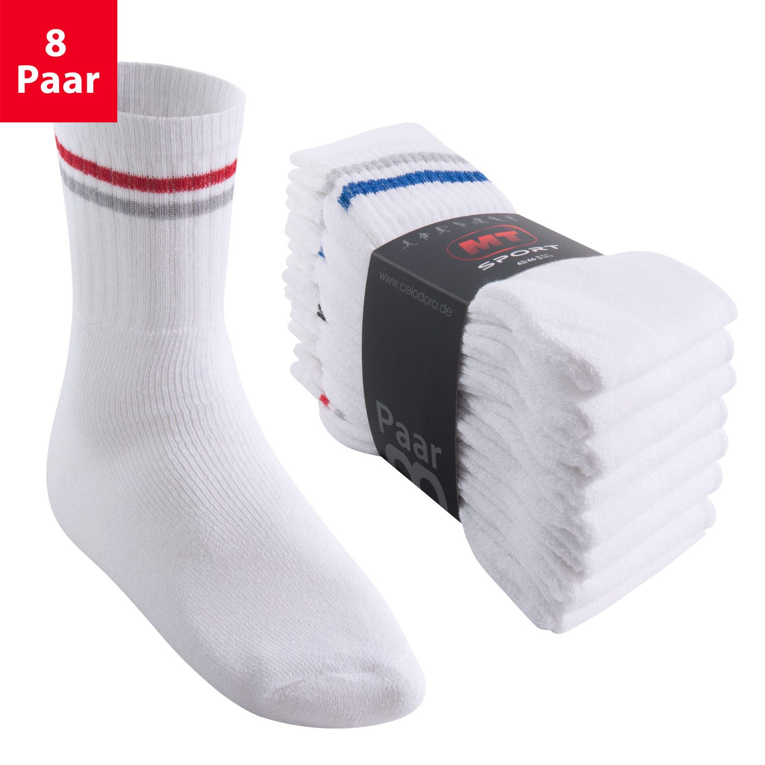 MT Tennissocken 8 Paar, 16 Paar Tennissocken für Damen & Herren