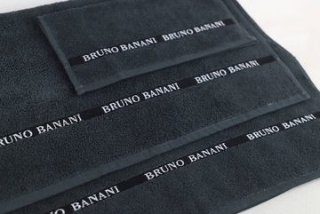 Bruno Banani Handtuch Set Danny, Walkfrottier (Set, 6-St), mit Logostreifen, einfarbiges Handtuch-Set aus 100% Baumwolle