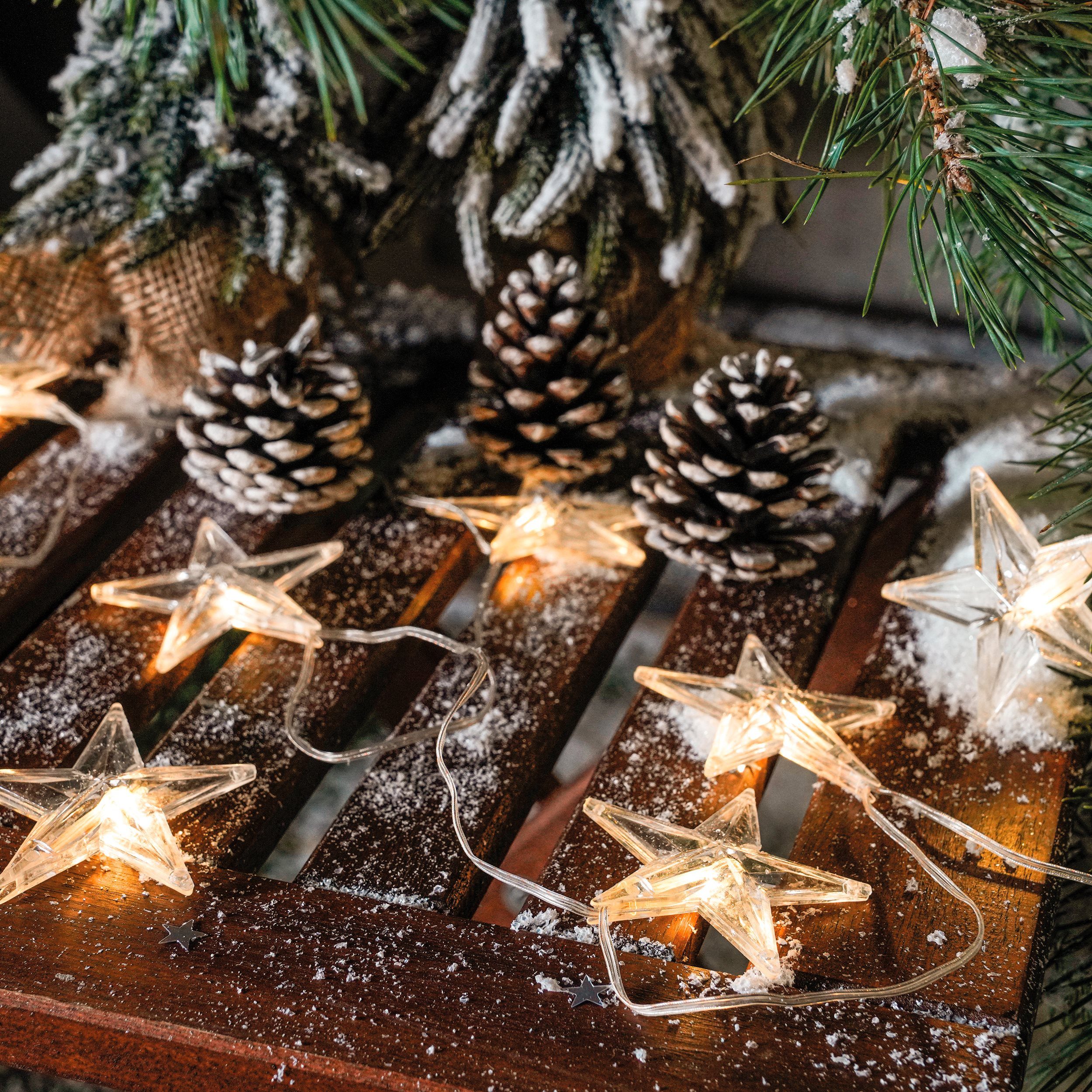 esotec LED-Lichterkette Solar LED-Kette, 30 Sternchen 2800K warmweiß Weihna günstig online kaufen