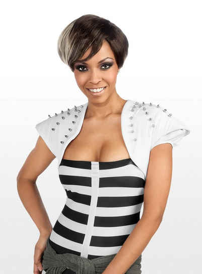 Rubie´s Kostüm-Perücke Rihanna Two-Tone, Original lizenzierte Rihanna Perücke