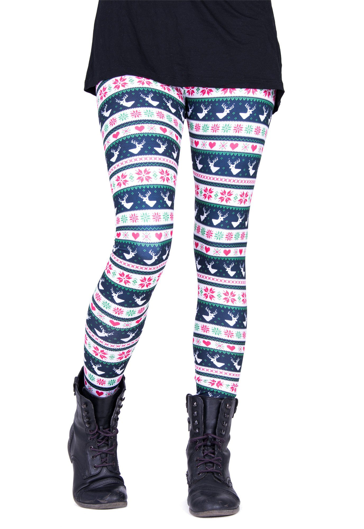 Top-Verkaufskraft cosey Leggings Christmas Motiven Leggings (Einheitsgröße Christmas-Line verschiedenen XS-L) (D09) in