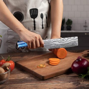 Coisini Hackmesser 17cm Hackmesser Nakirimesser Kochmesser Hackbeil Küchenmesser, aus hochwertigem klingenstahl