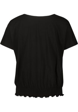 Zero T-Shirt kurzarm mit gerafften Saum (1-tlg) drapiert /gerafft