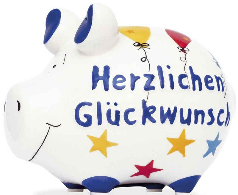 KCG Spardose Spardose Schwein "Herzlichen Glückwunsch" - Keramik, klein