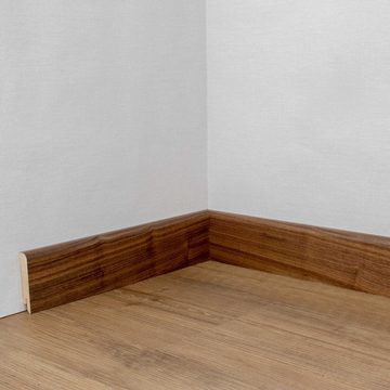 PROVISTON Sockelleiste Echtholzfurnier, 15 x 70 x 2500 mm, Eiche, Furnierte Fußleiste