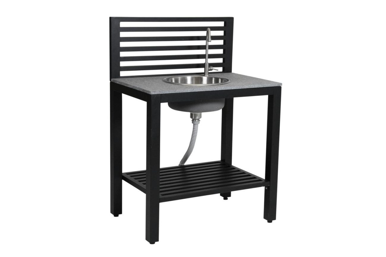 Brafab Outdoor-Küche Gartenküche Bellac mit Waschbecken, Schwarz