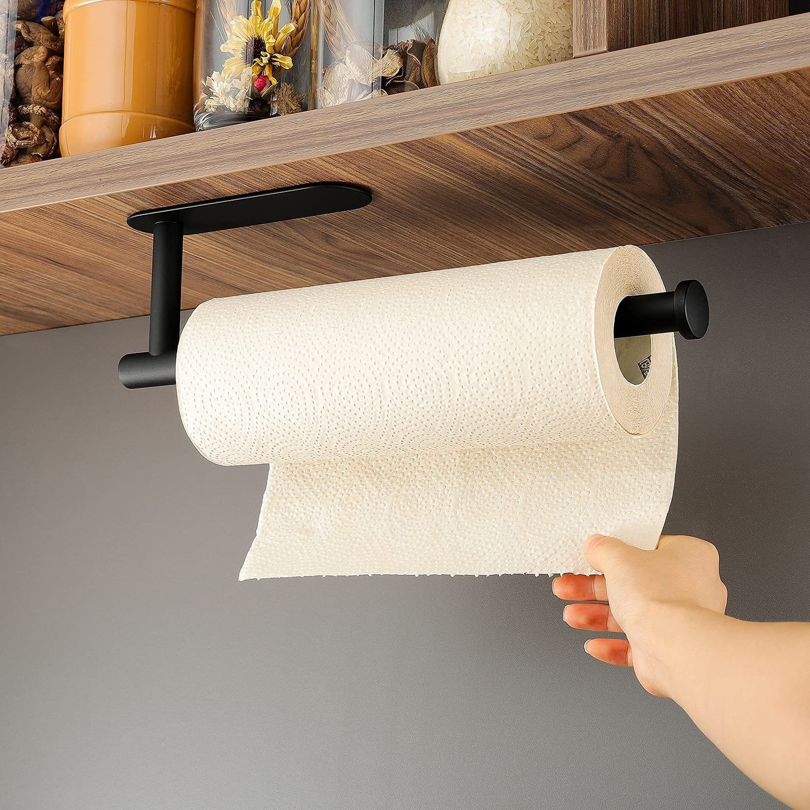 Toilettenpapierhalter Haiaveng Bohren Kein Schwarz Bohren Toilettenpapierhalter,kein erforderlich, selbstklebender,