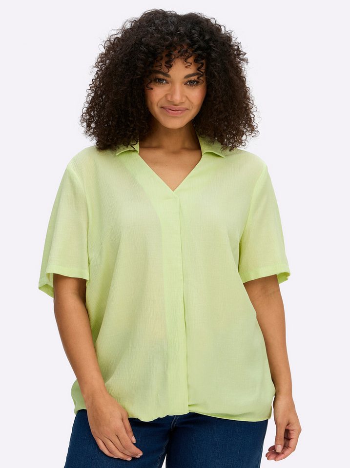 Sheego Klassische Bluse Tunika Kurzarm