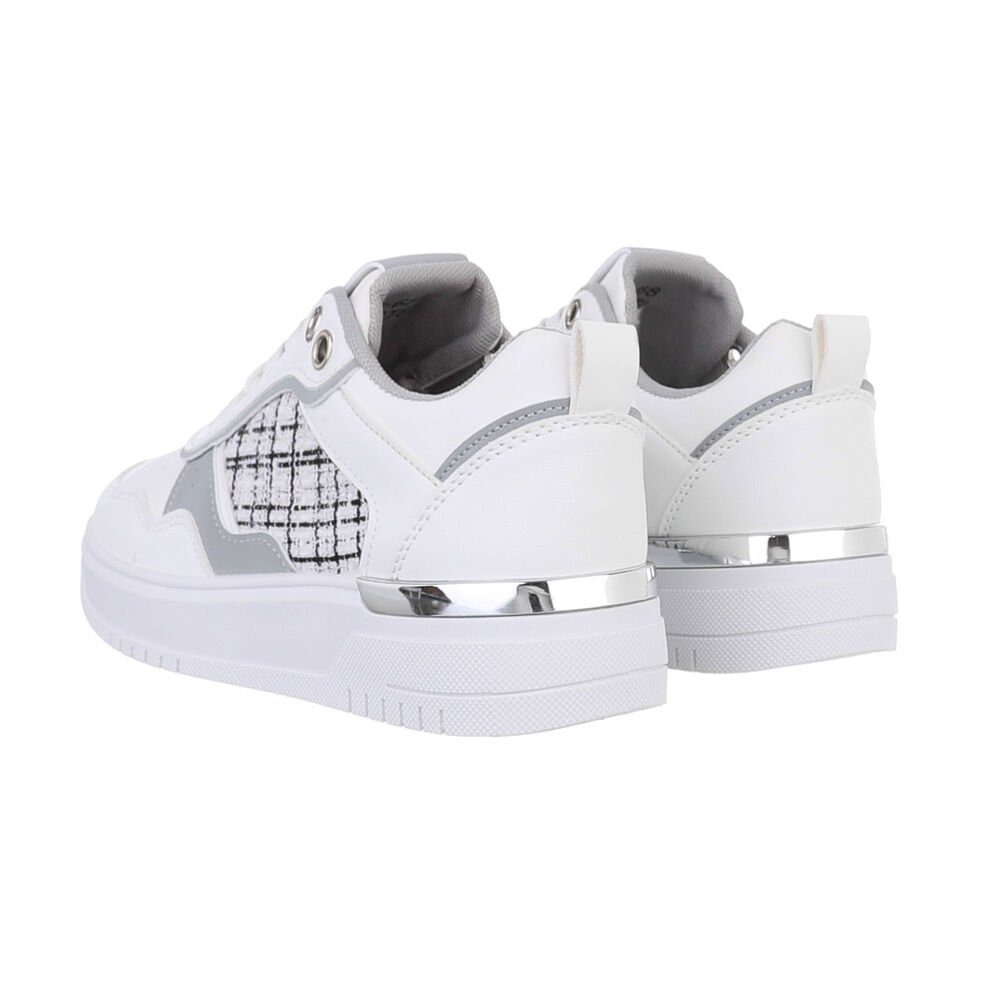 Ital-Design Damen Low-Top Freizeit Sneaker (85878426) Flach Sneakers Low in Weiß