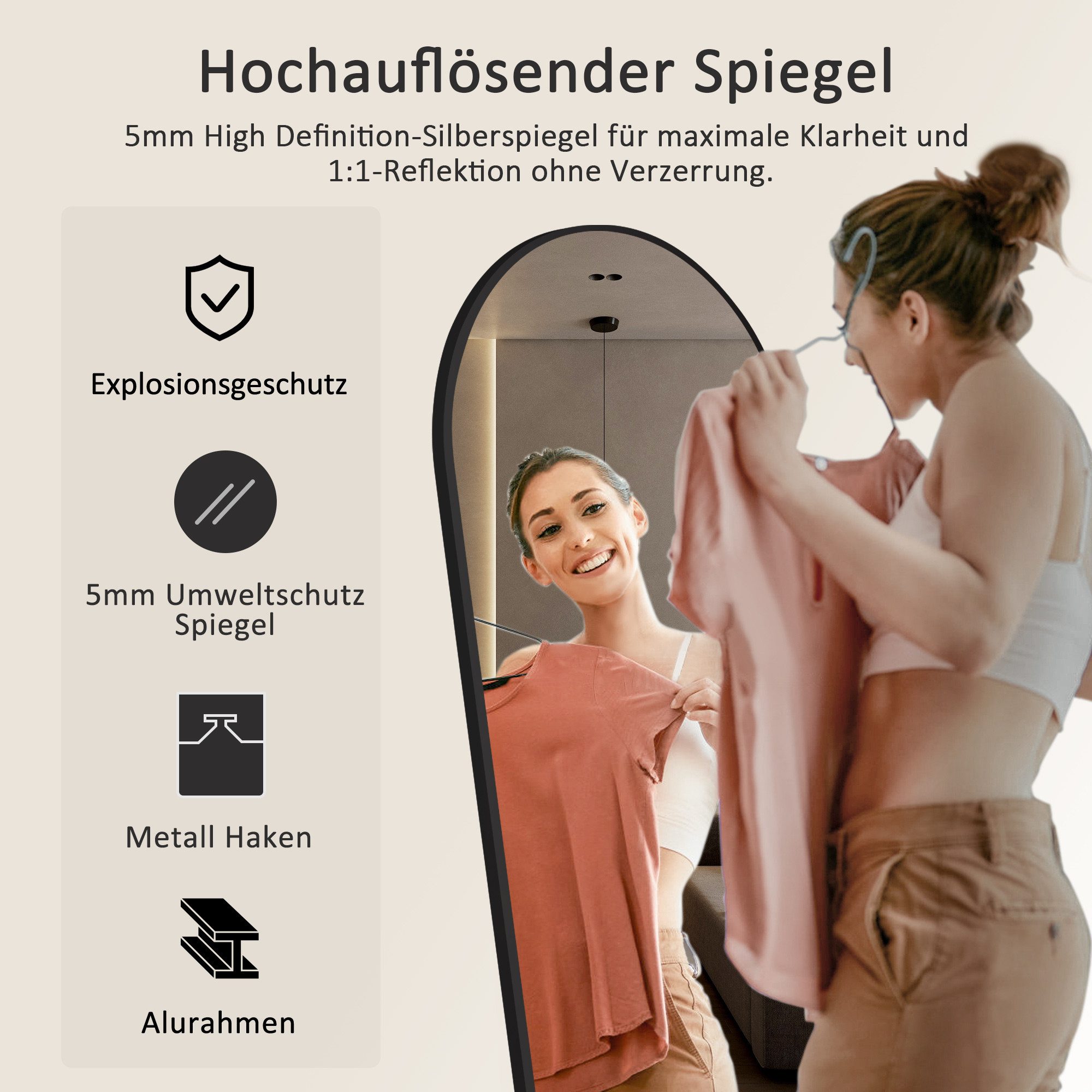 Hopibath Wandspiegel ganzkörper 160x50 150x50 140x40 günstig online kaufen