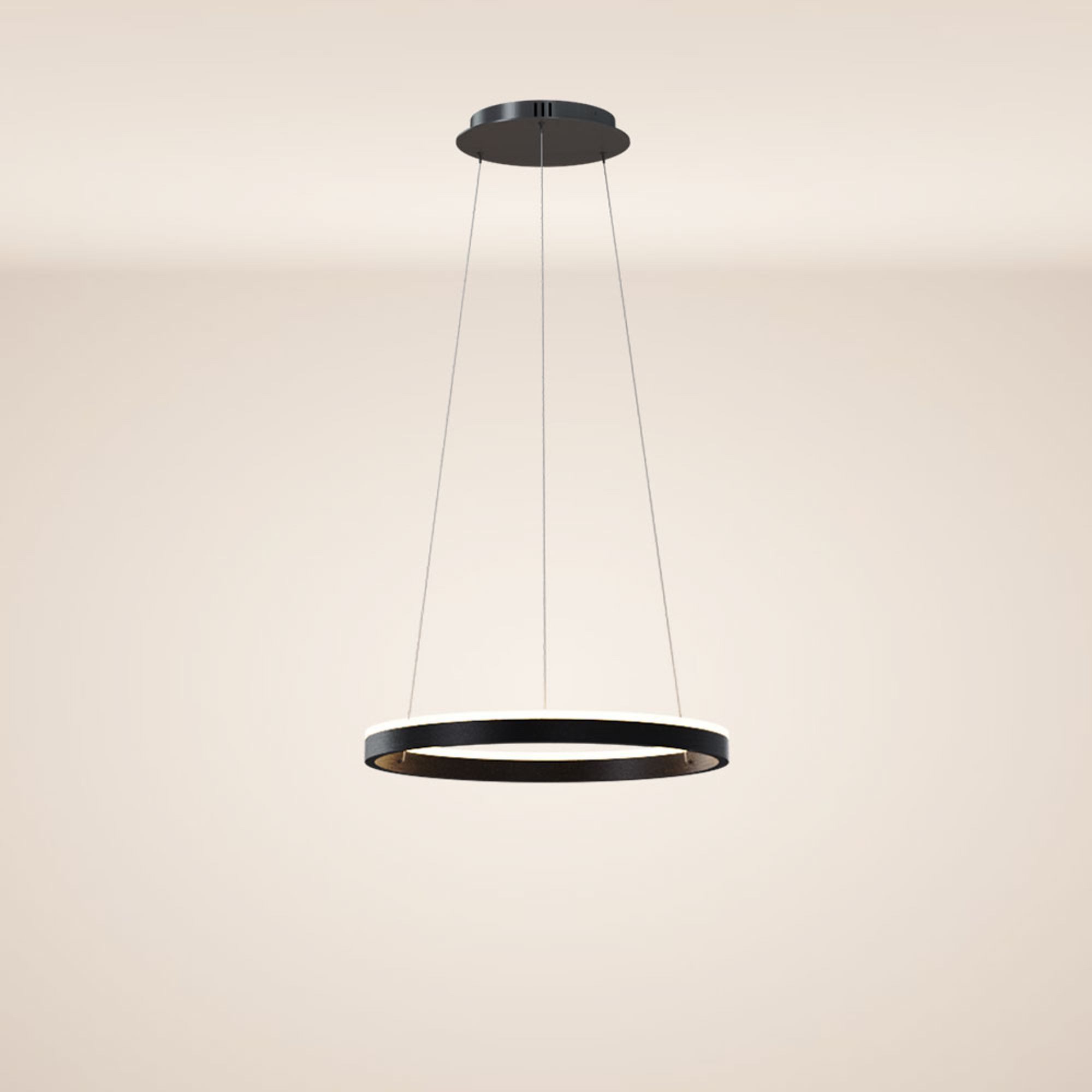 s.luce Pendelleuchte LED Ring Pendelleuchte rund Direkt oder Indirekt Schwarz, Warmweiß