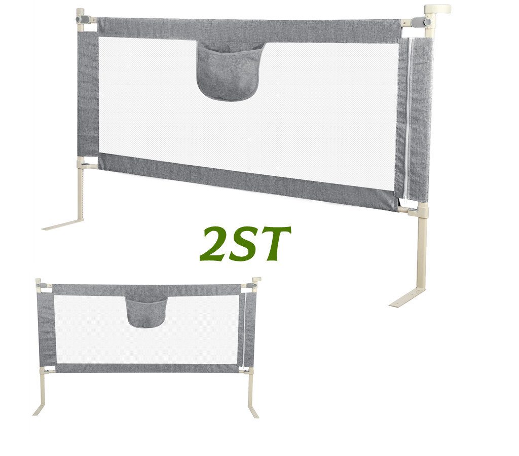JEOBEST Bettschutzgitter Bettgitter, Kinderbettgitter Babybettgitter, Sicherheitsschutz (2 St), Rausfallschutz Bett 180 cm,aus Metall, …