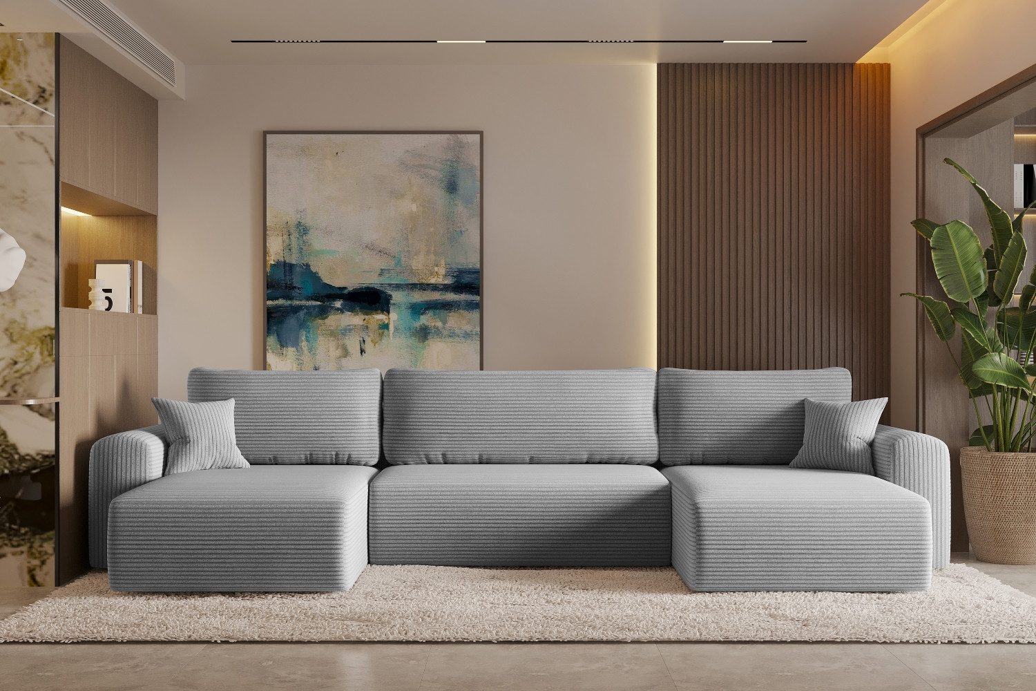 Kaiser Möbel Ecksofa mit schlaffunktion und bettkasten, Sofa U-form, Couch CAPRI Beitrag, Sofa U-Form / Ecksofa