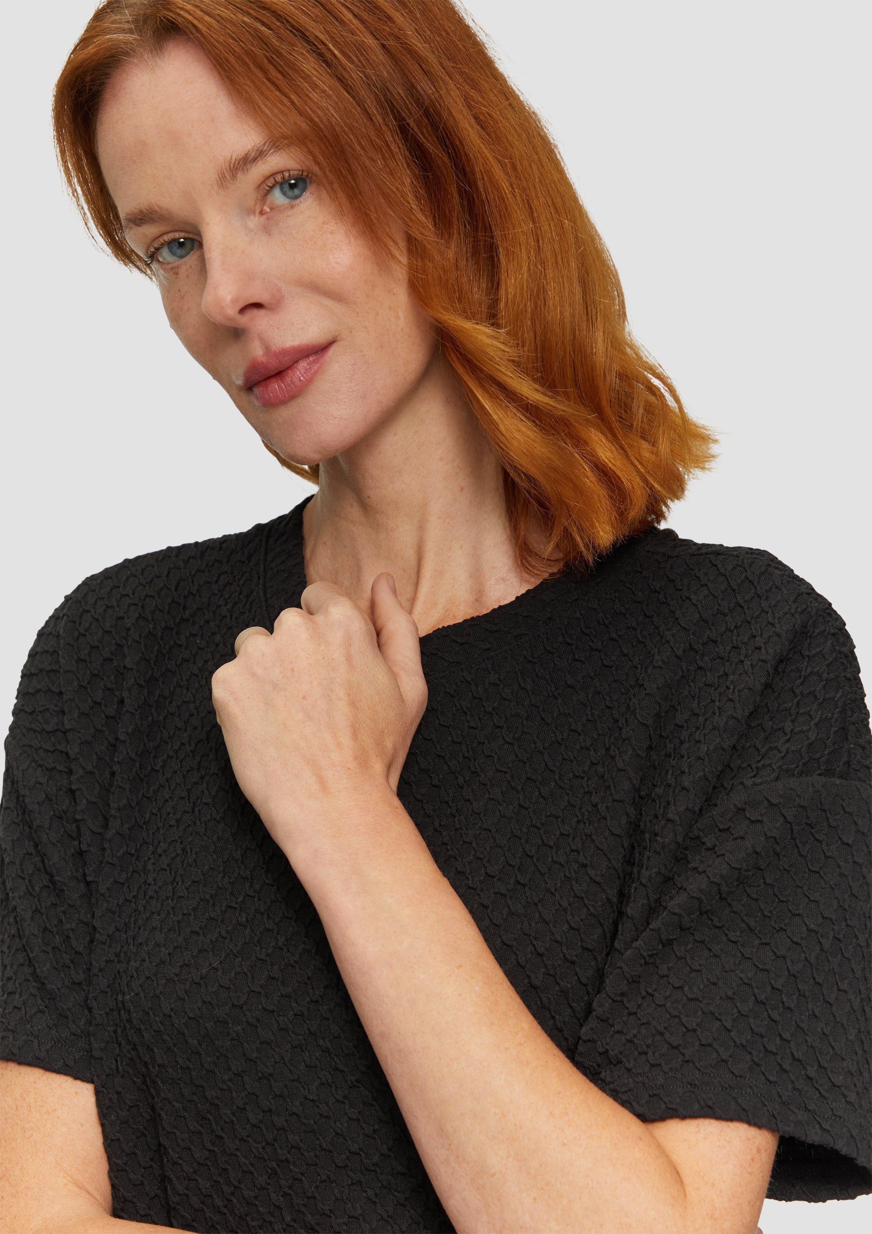 s.Oliver Kurzarmshirt Sweatshirt mit Rundhalsausschnitt und günstig online kaufen