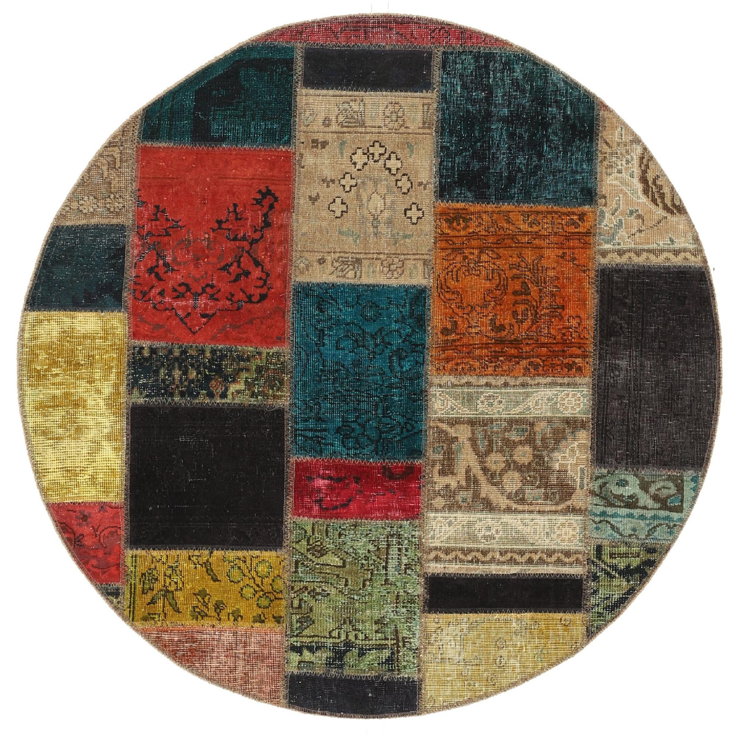 Orientteppich Patchwork 149x151 Handgeknüpfter Moderner Orientteppich /
