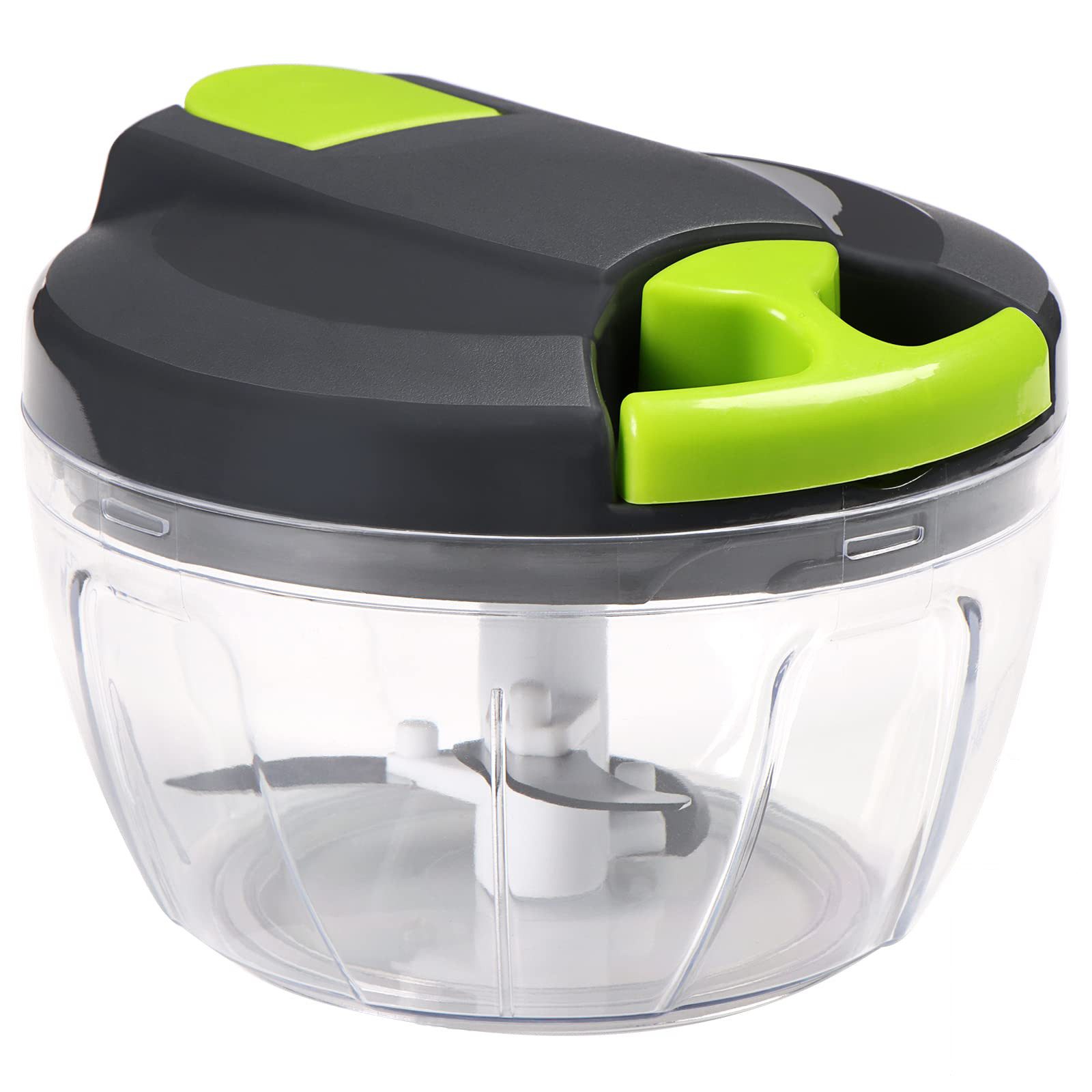 FOUORTUNATE-BEE Gemüsehacker Zwiebelschneider Manuell,Zwiebel Zerkleinerer mit Seilzug, Manual Multizerkleinerer Blitzhacker Knoblauchhacker Universalhacker