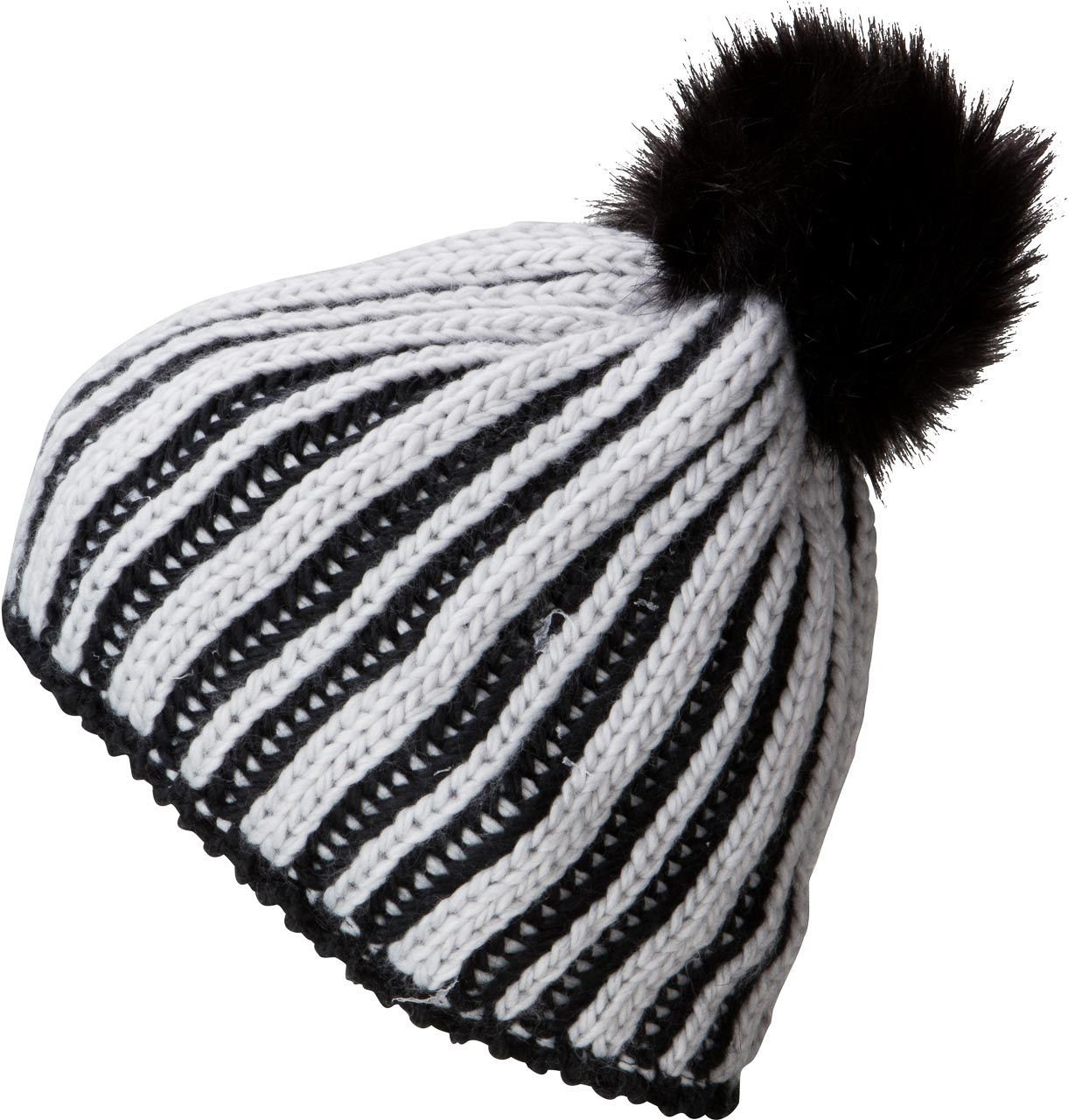 Myrtle Beach silver/black mit Wintermütze Fleeceband Innenseite Strickmütze Jahreszeit kalte Damen für MB7107 die