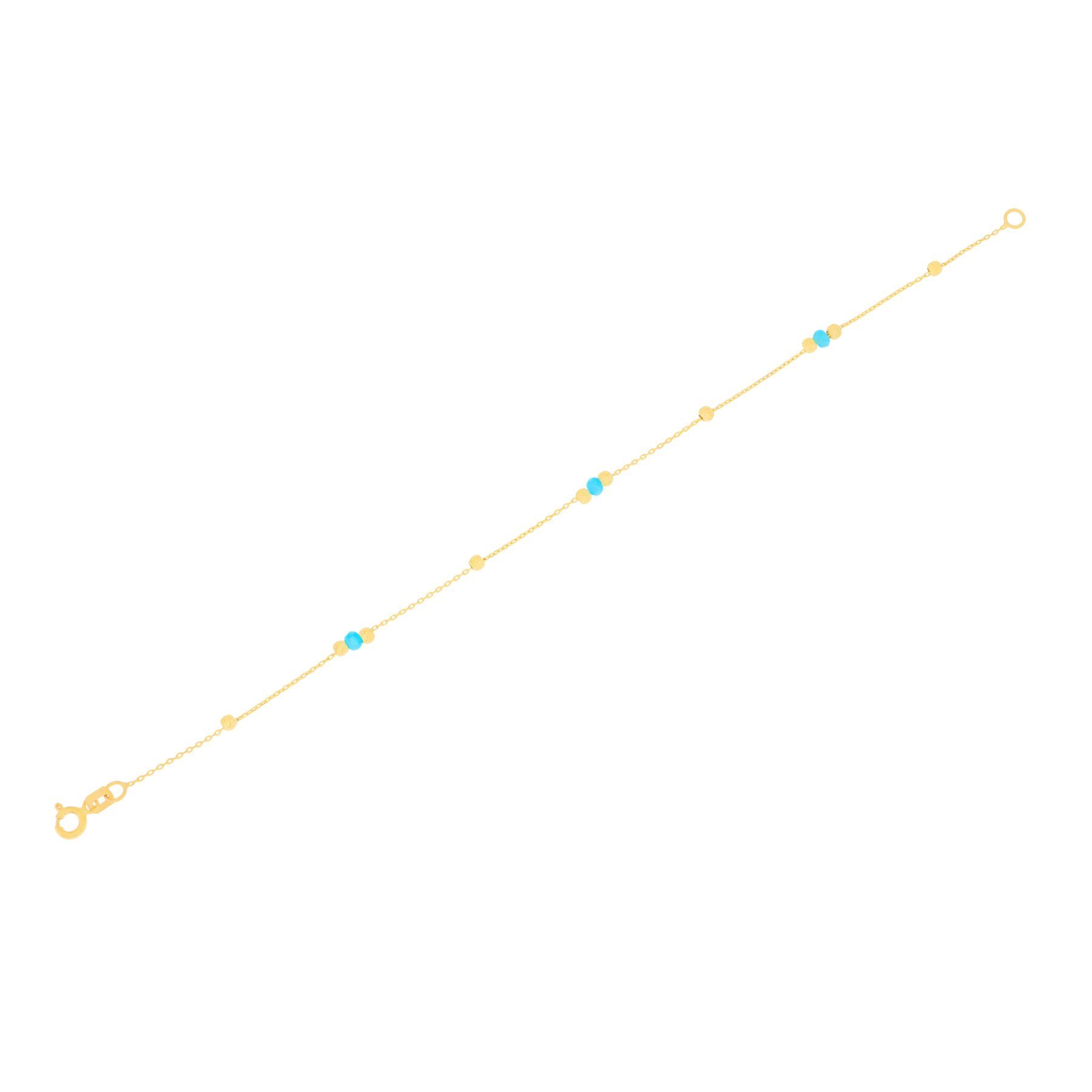 Stella-Jewellery Goldarmband 585er Gold Armband mit Kugeln Türkis Steinen ( günstig online kaufen