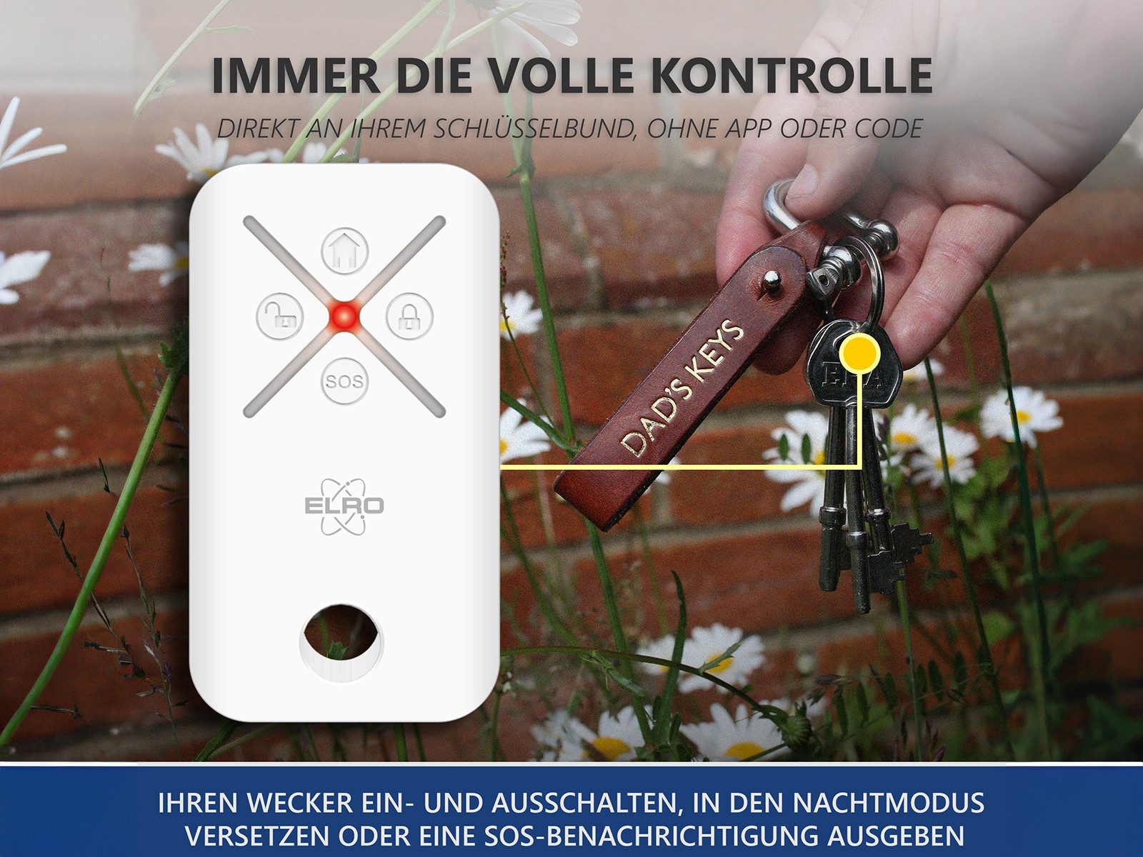 Elro Fernbedienung für ELRO AS98S Home2 Smart-Home-Fernbedienung (18-in-1, Zubehör für Alarmanlage ELRO AS98S Home2, Handsender)