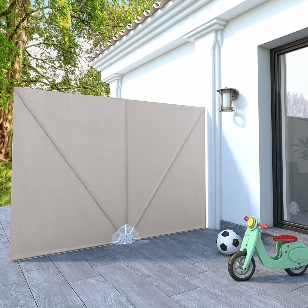 vidaXL Seitenmarkise 240 x 160 cm Faltbarer Terrassen-Seitenfächer Creme 240x160 cm