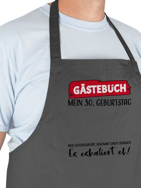 Shirtracer Kochschürze Gästebuch 30. Geburtstag, (1-tlg), 30. Geburtstag Schürze