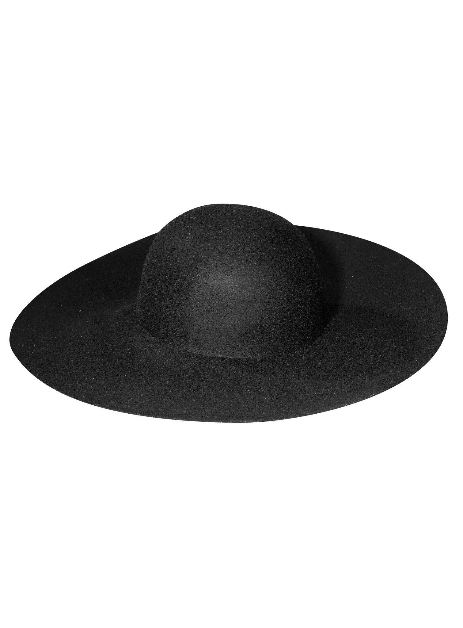 Metamorph Hippie-Kostüm Schlapphut schwarz - für Karneval Faschingskostüm, Großer, kreisrunder Sonnenhut