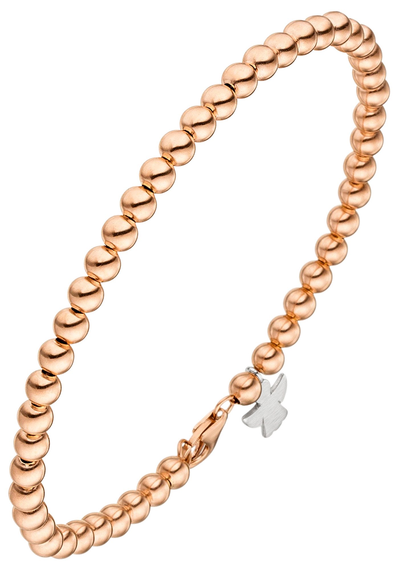JOBO Goldarmband Armband 4 mm mit Engel, 14 Karat 585 Gold bicolor 19 cm
