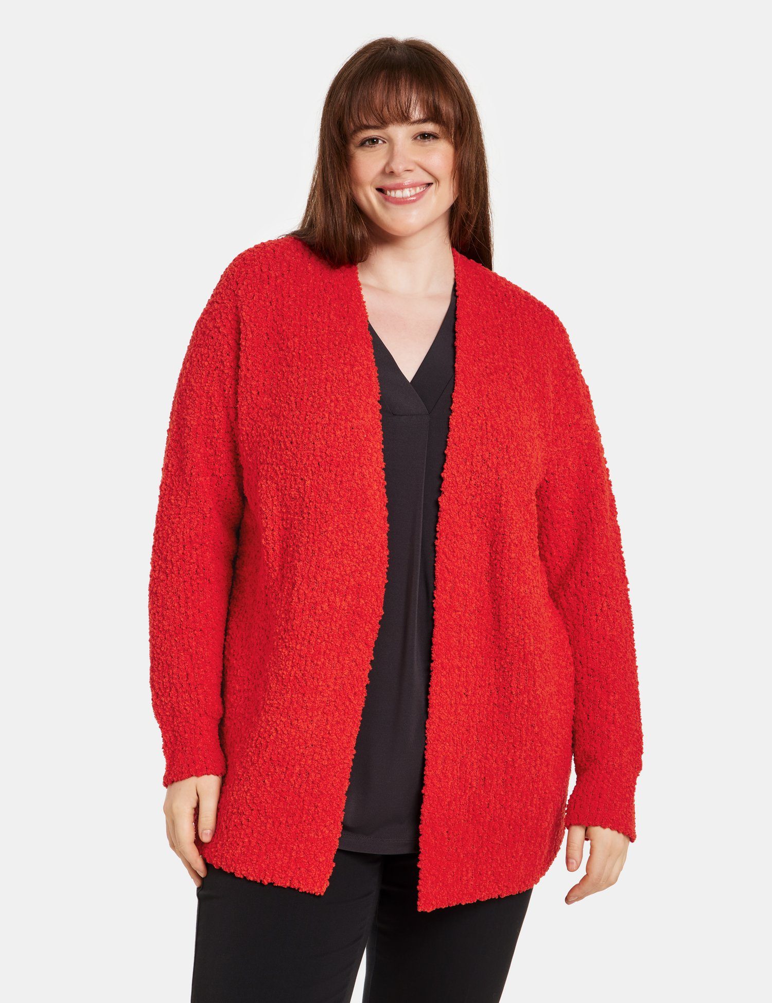 aus Strick Power Cardigan Langer kuscheligem Samoon Red Cardigan