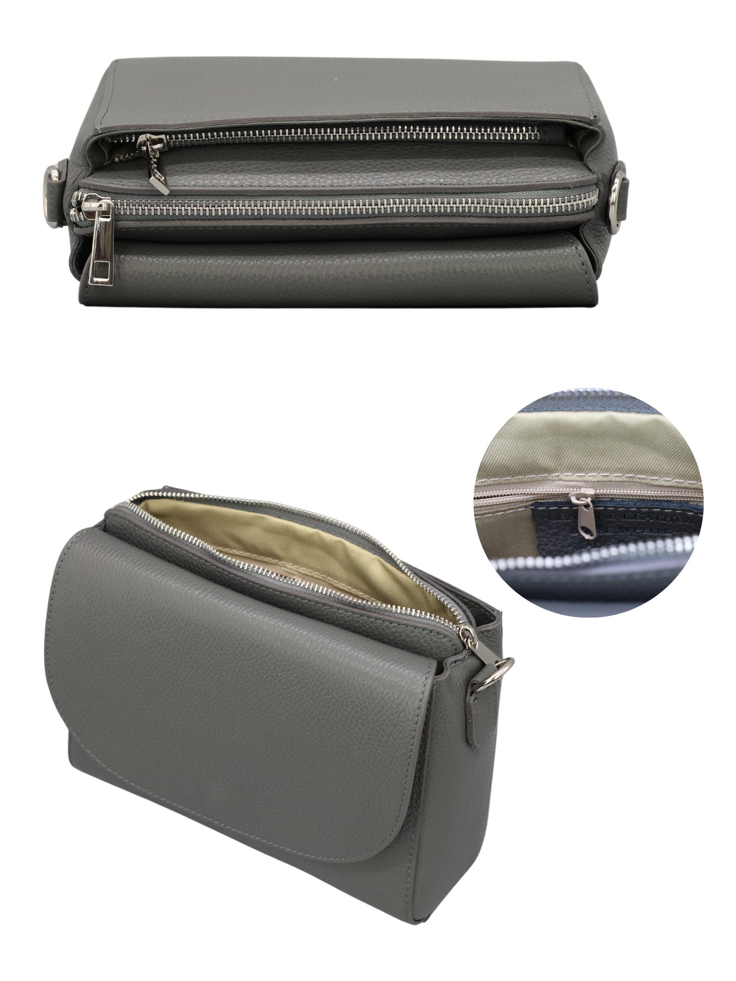 BRISE TASCHE Schultertasche SOPHIA Umhängetasche für Damen, Schultertasche aus Echtleder, echtes Leder, hergestellt in Italien, mit 2 Riemen