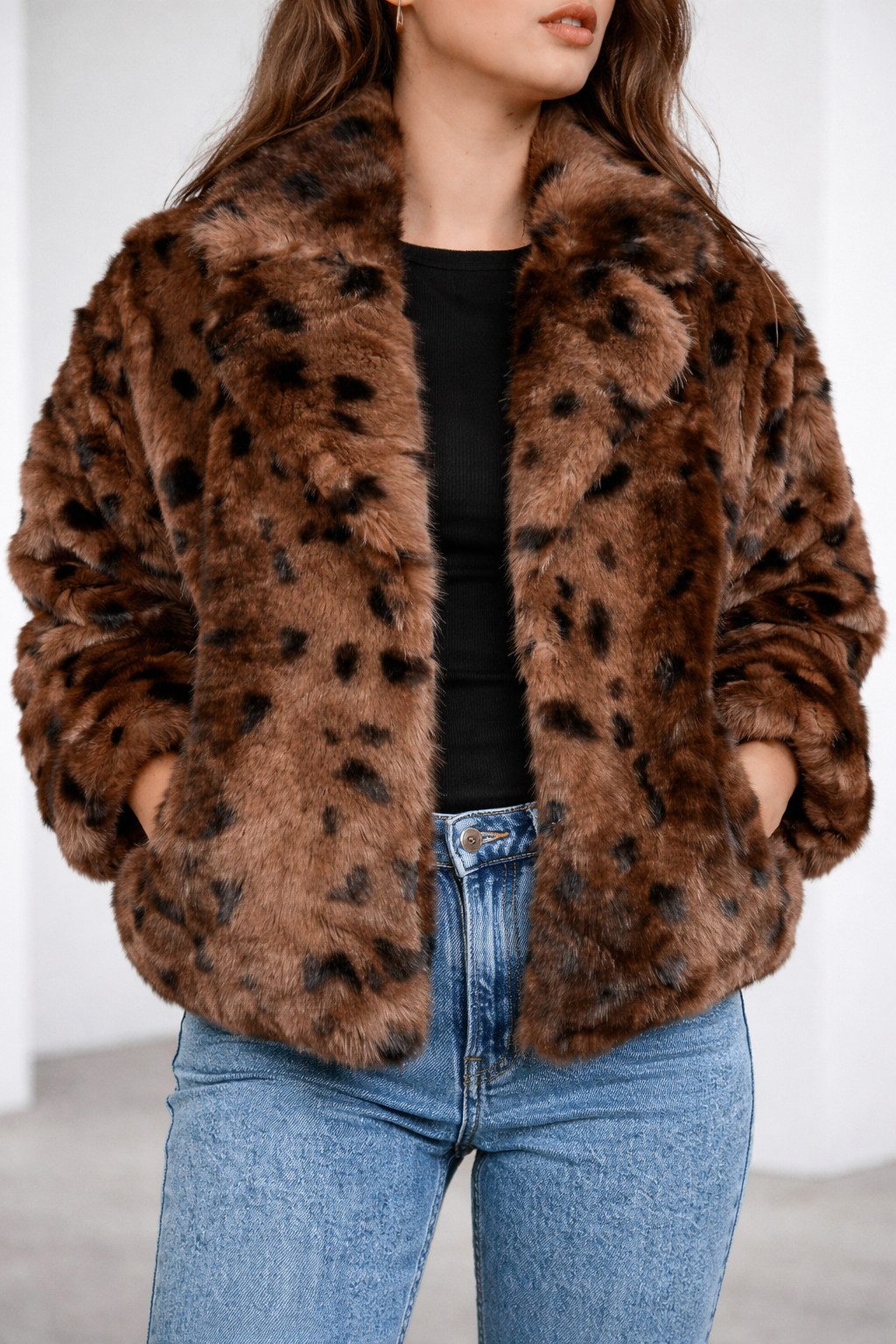 ITALY VIBES Fellimitatjacke JUANITA - Felljacke - kuschlig weiche Teddyjacke Damen - ONE SIZE passt hier Gr. S-L