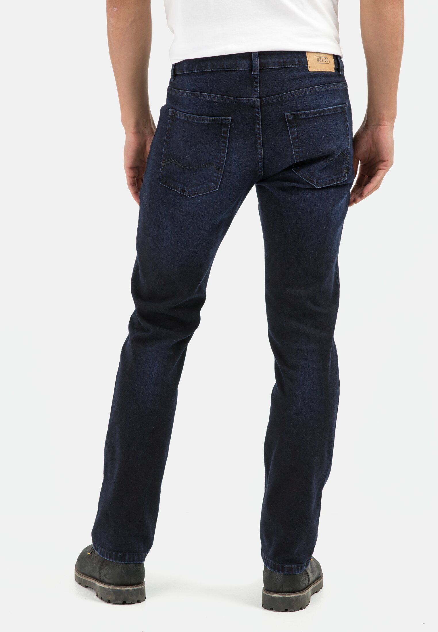 Fit Relaxed active Baumwolle camel (Web) Regular-fit-Jeans