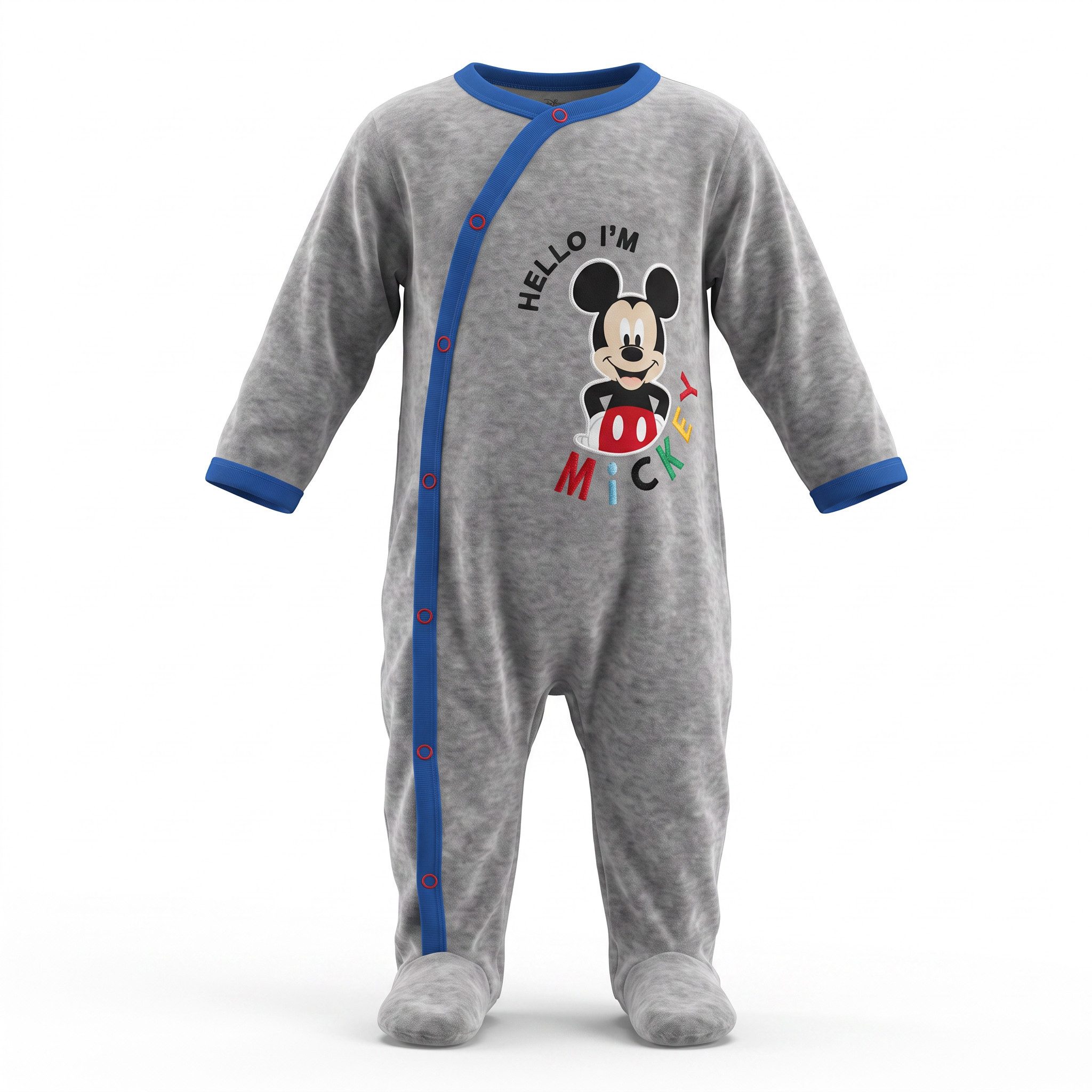 Disney Strampler Disney Mickey Maus Baby Kleinkind Velour Body Strampler Einteiler Gr. 62 bis 92