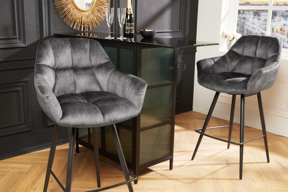 riess-ambiente Barhocker PAPILLON grau / schwarz günstig online kaufen