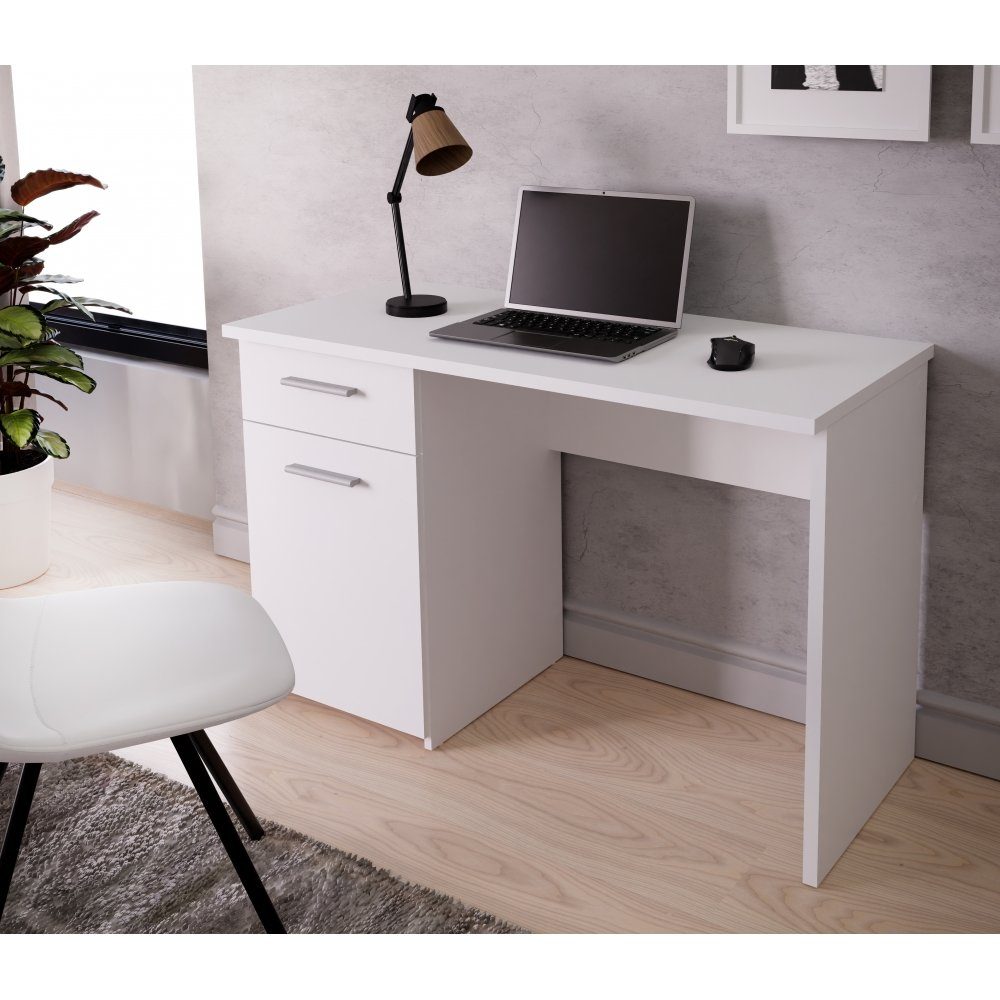 Schreibtisch 1 Forte Türe Schublade Weiß cm METAMEA ca. 72 1 Möbel 110 x 52 Arbeitstisch x / Schreibtisch