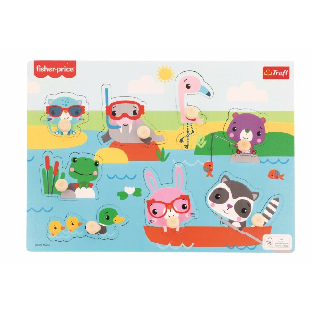 Trefl Puzzle Fisher Price Holzpuzzle Tiere am Wasser, Puzzleteile